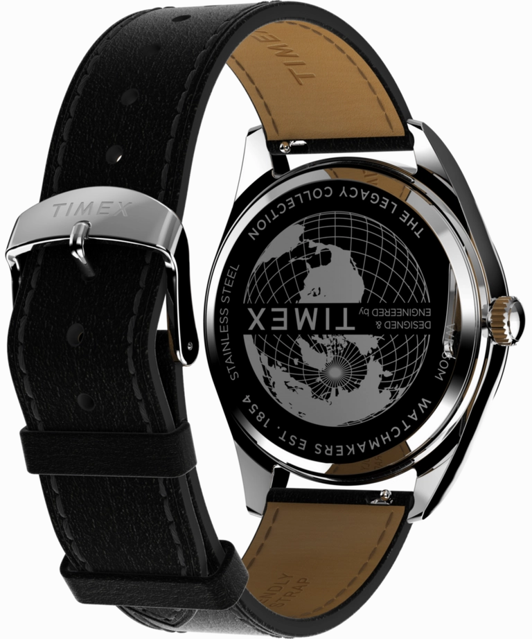 Timex Legacy Quartz Green Dial Day-Date Leather Band Watch TW2W57300