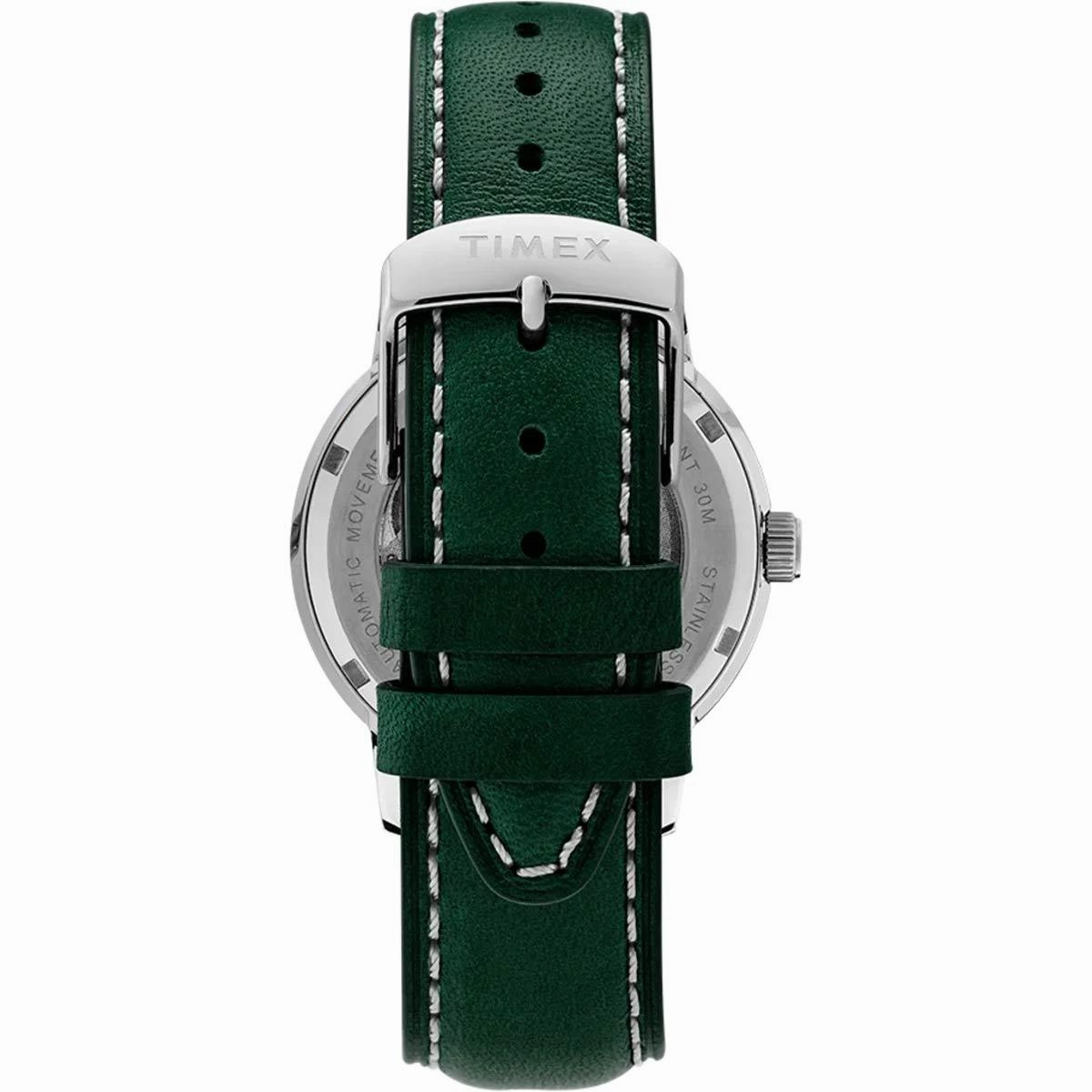 Timex Men's Automatic Watch - Marlin Green Dial Leather Strap | TW2U11900ZV