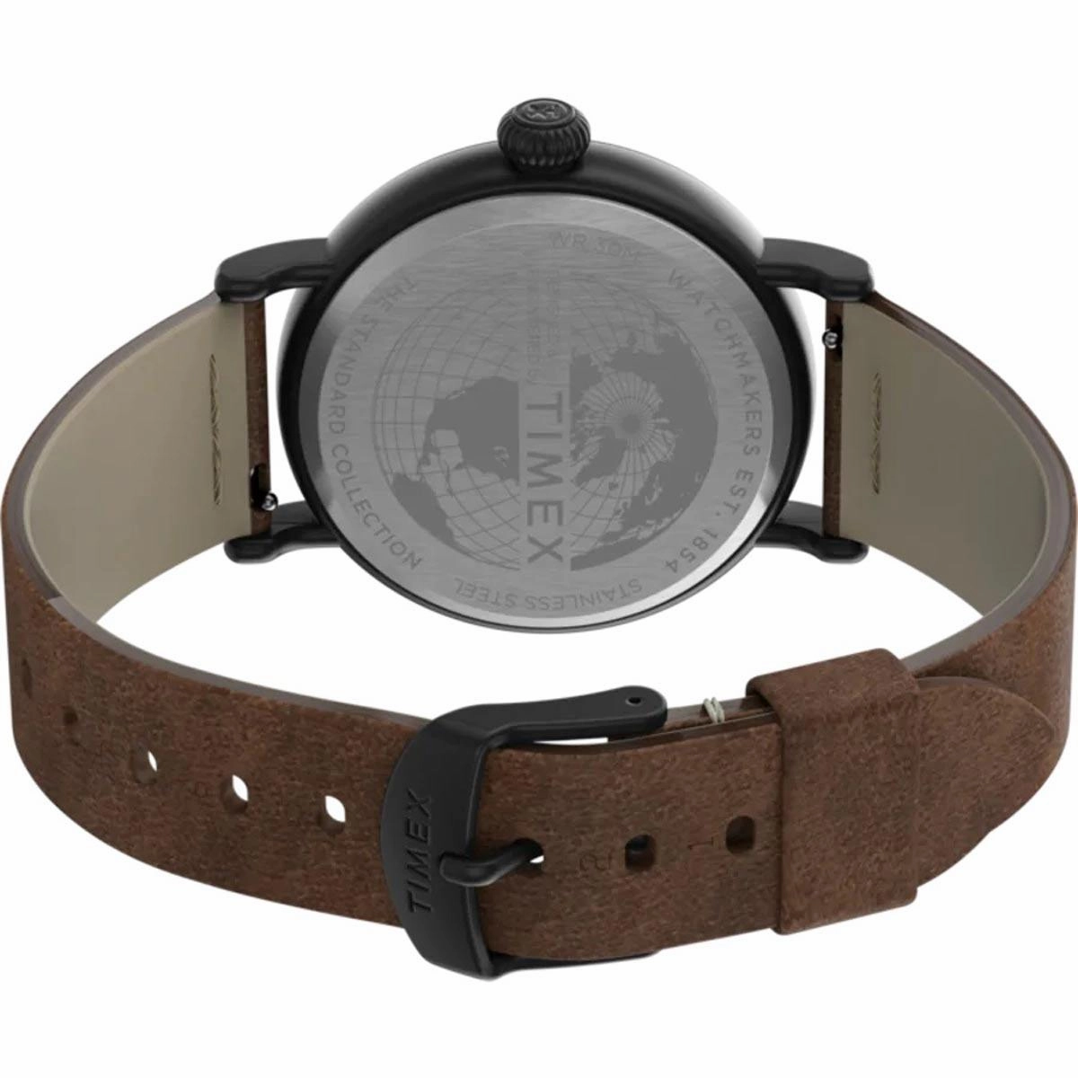 Timex Men's Quartz Watch - Standard Black Dial Brown Leather Strap | TW2T69300VQ