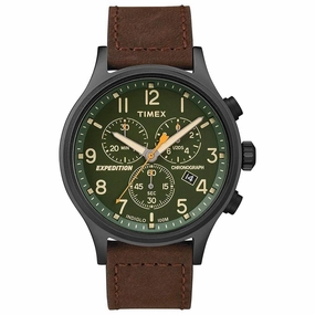 Timex Men's Strap Watch - Expedition Scout Chronograph Green Dial | TW4B15800