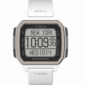 Timex Men's Watch - Command Urban Digital Grey Dial White Rubber Strap | TW5M29100