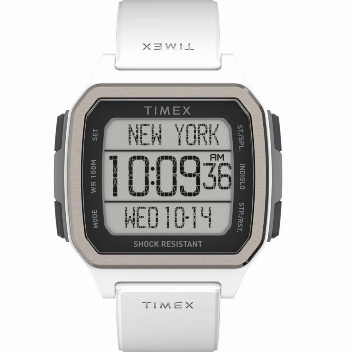 Timex Men's Watch - Command Urban Digital Grey Dial White Rubber Strap | TW5M29100