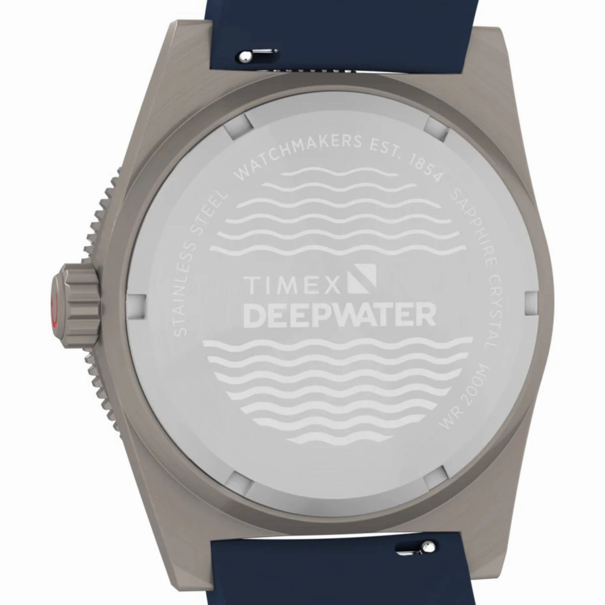 Timex Men's Watch - Deepwater Reef GMT Black Dial Blue Rubber Strap Dive | TW2W75100