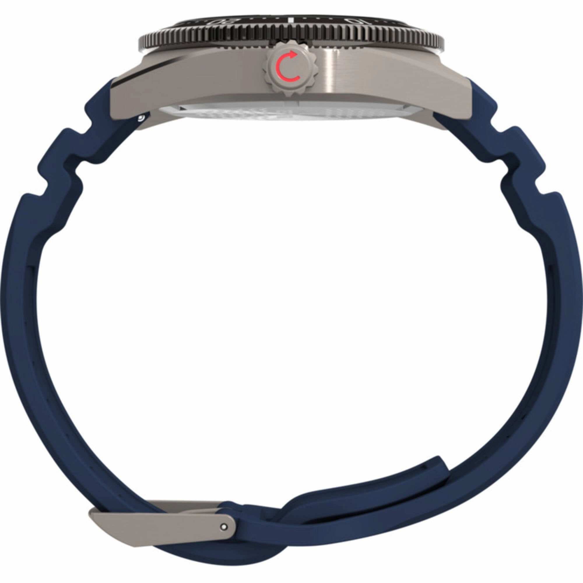 Timex Men's Watch - Deepwater Reef GMT Black Dial Blue Rubber Strap Dive | TW2W75100