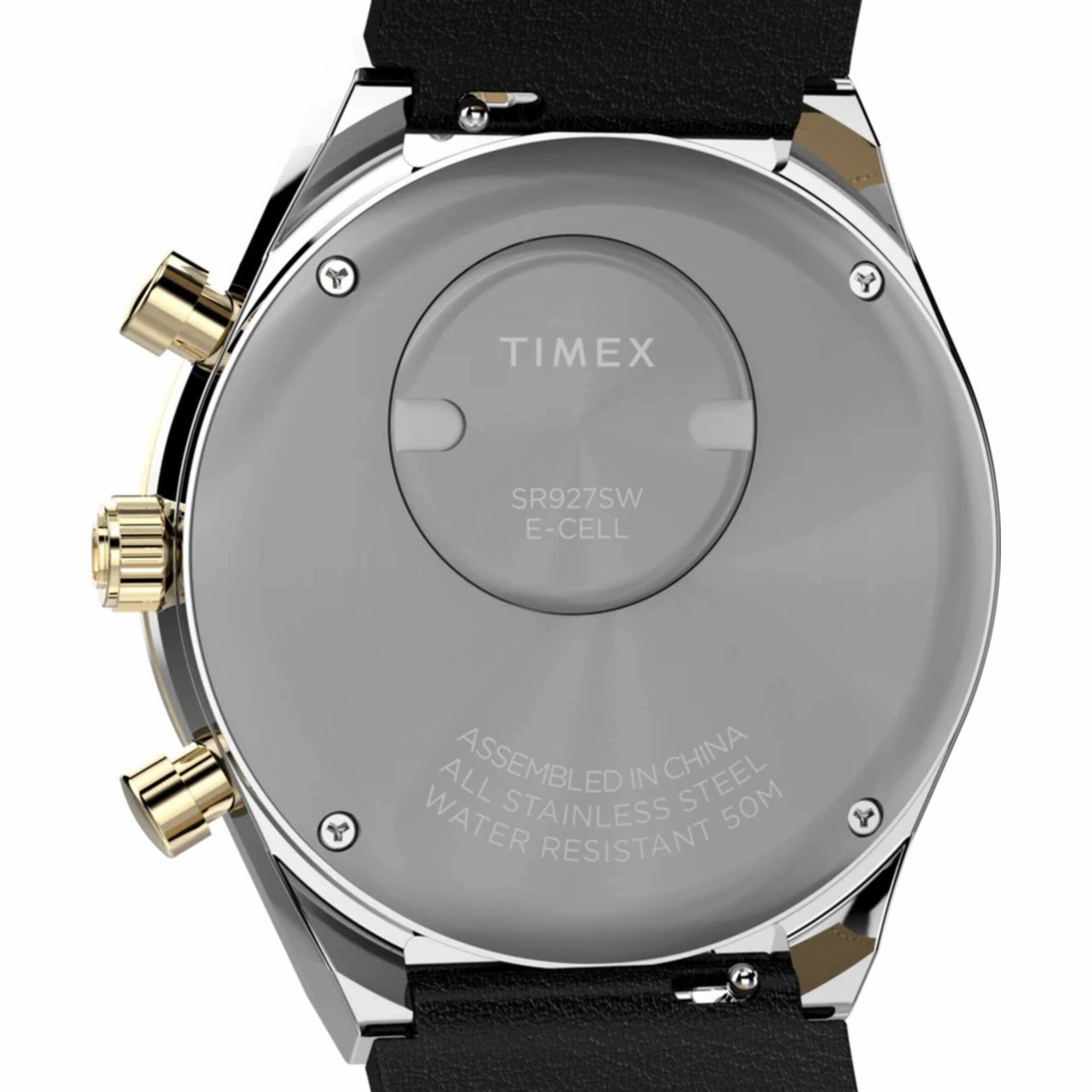 Timex Men's Watch - Marlin Chronograph Black and Gold Tone Dial Strap | TW2W64300
