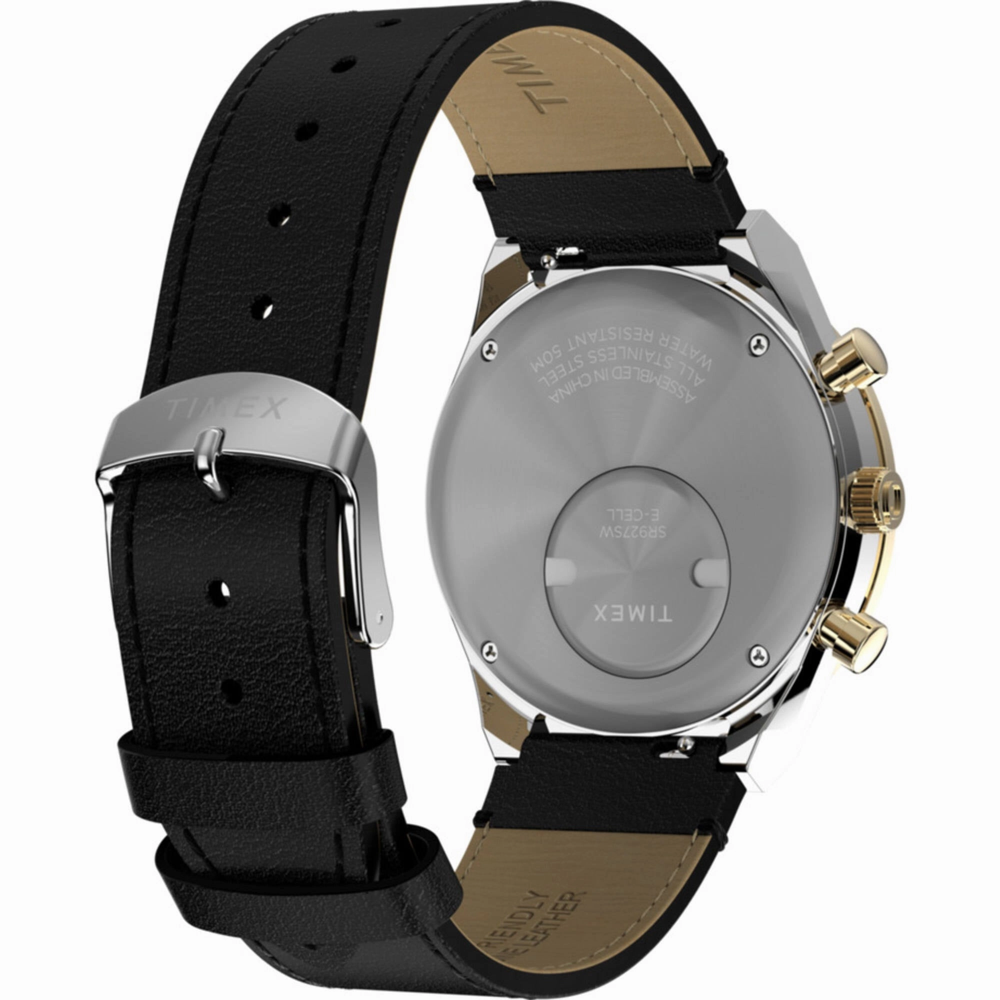 Timex Men's Watch - Marlin Chronograph Black and Gold Tone Dial Strap | TW2W64300