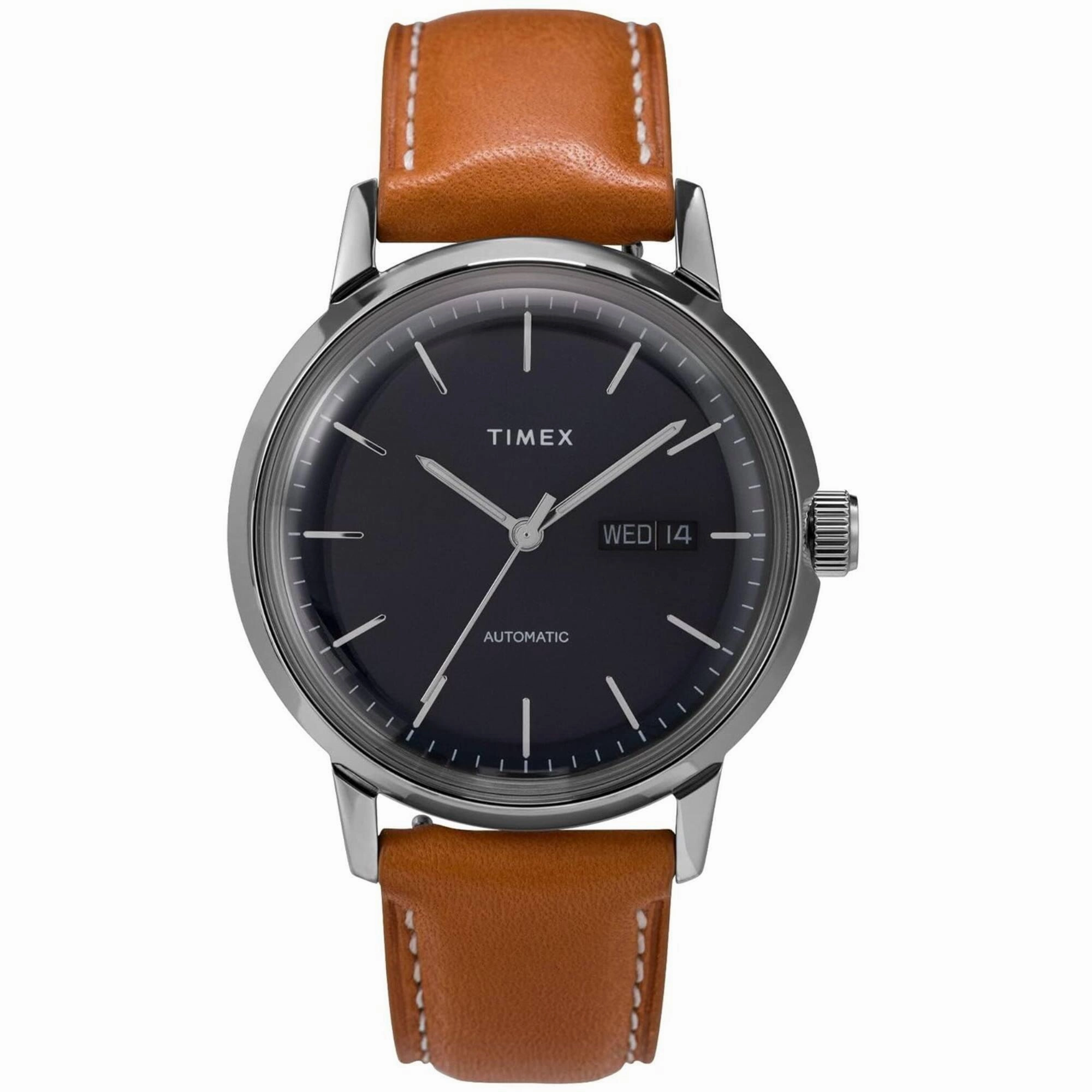 Timex Men's Watch - Marlin Power Reserve Dark Blue Dial Leather Strap | TW2U38400ZV