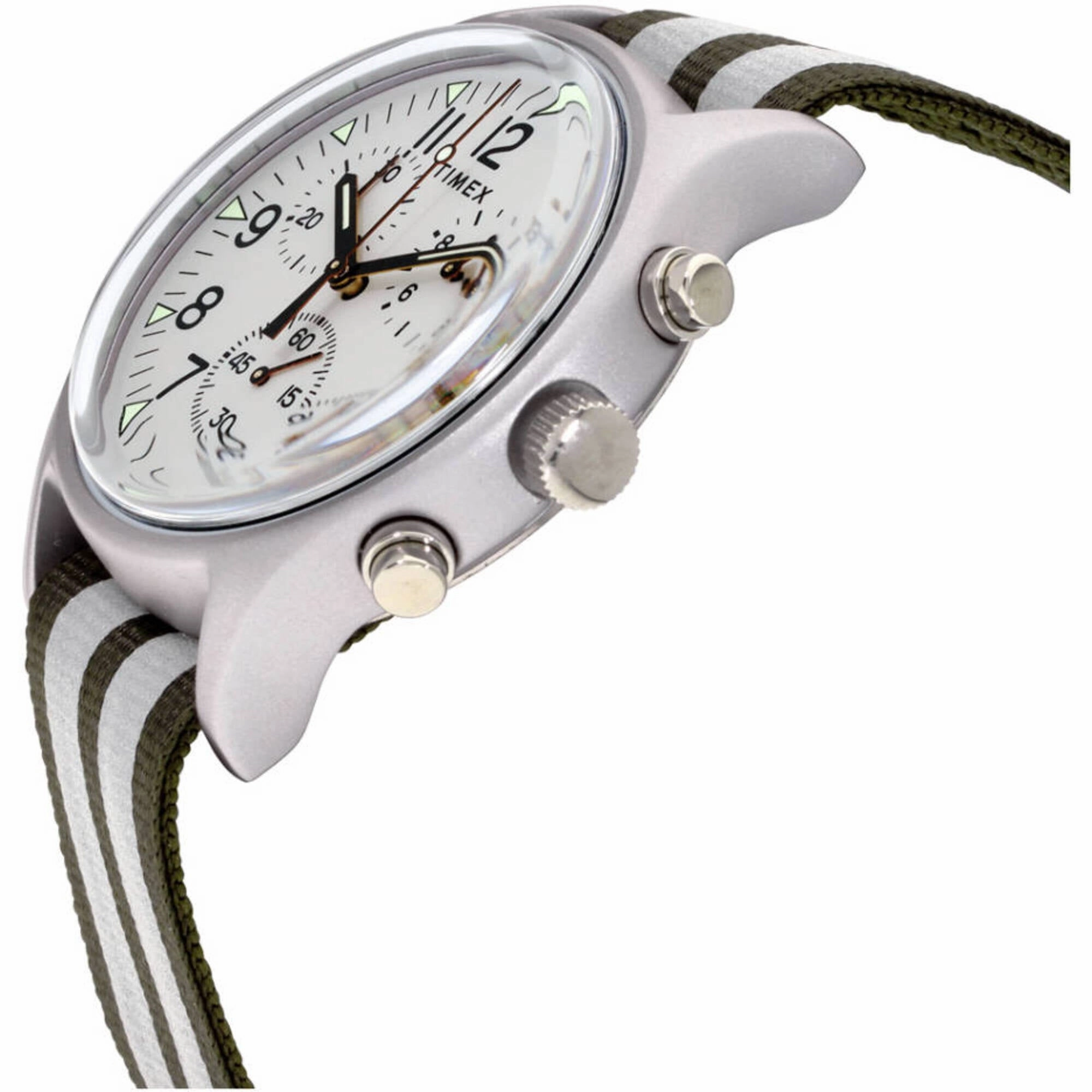 Timex Men's Watch - MK1 Chronograph Quartz Green and White Nylon Strap | TW2R81300