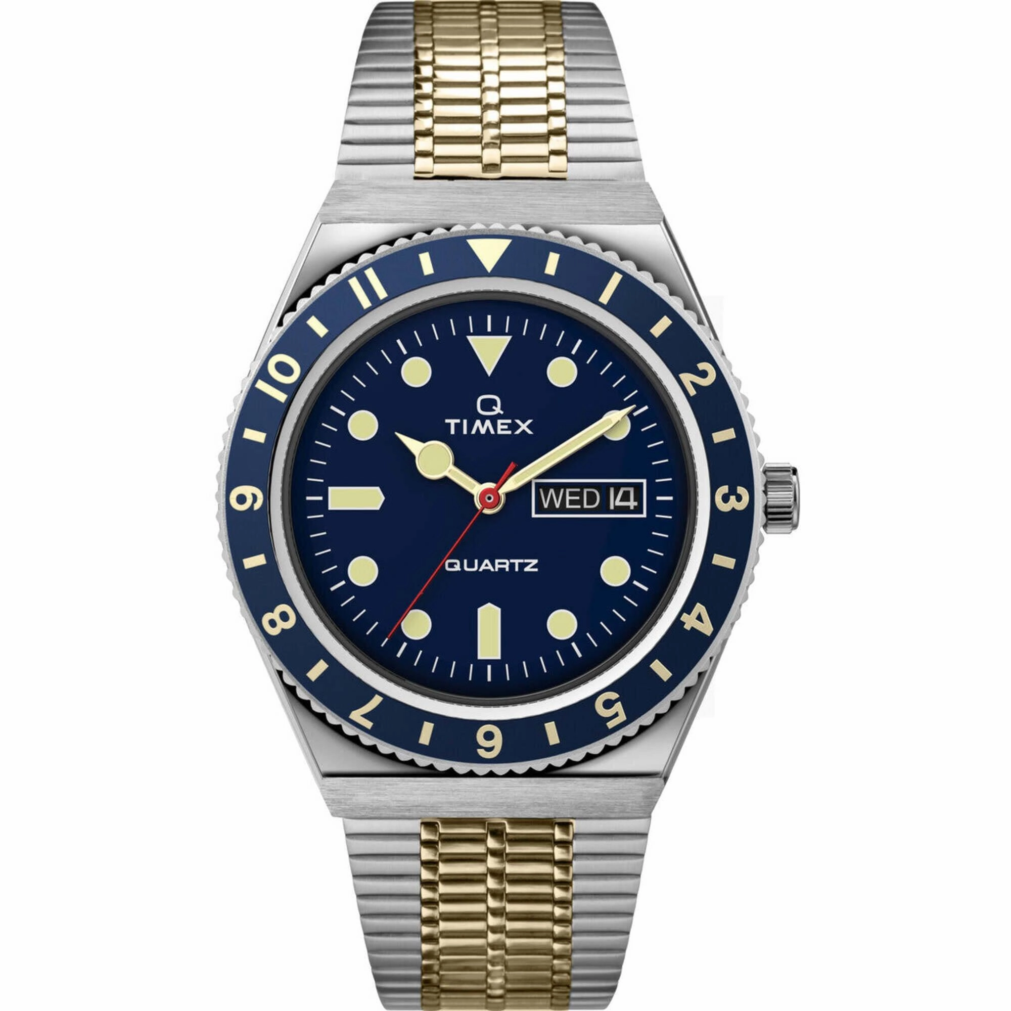 Timex Men's Watch - Q Diver Quartz Blue Dial Stainless Steel Bracelet | TW2V18400ZV