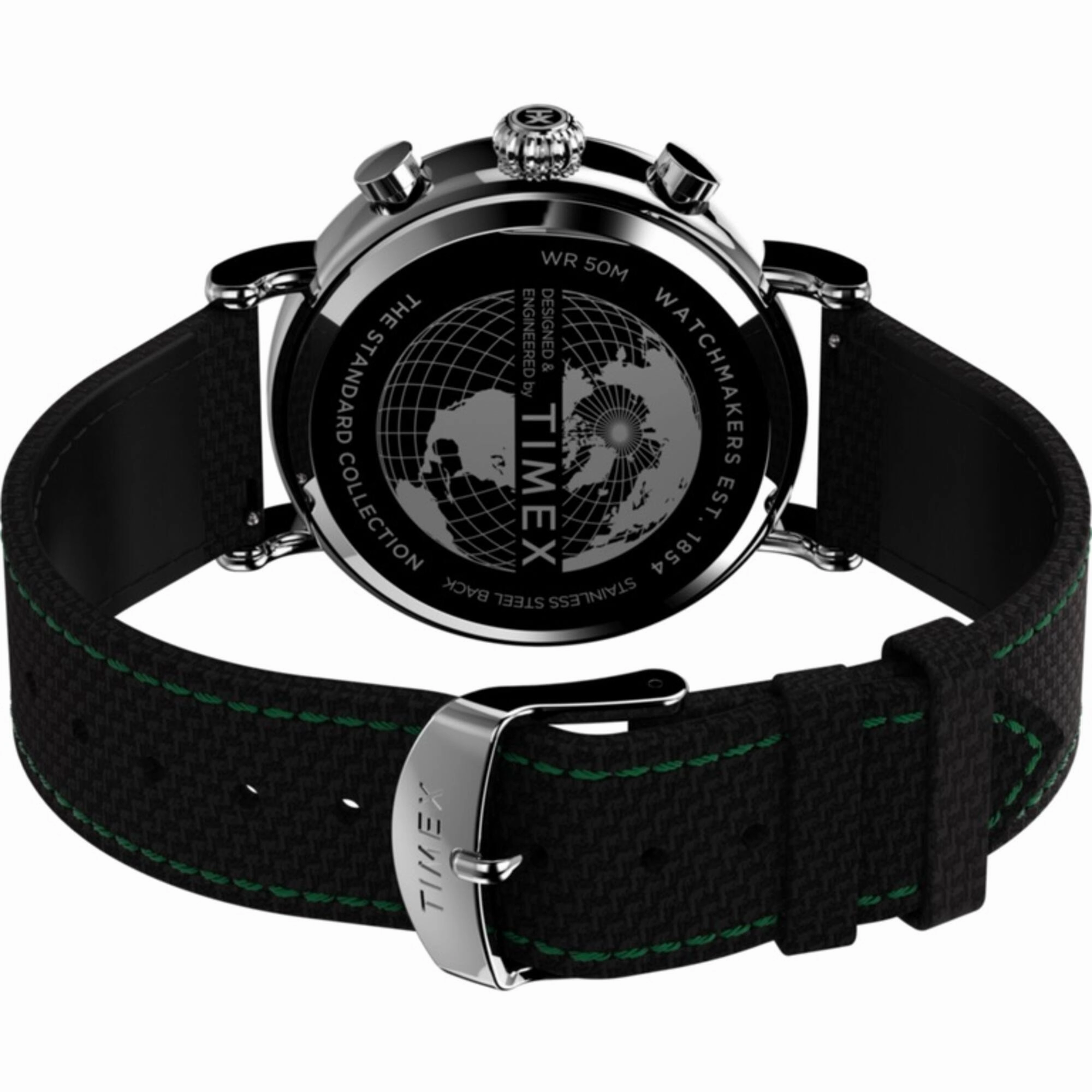 Timex Men's Watch - Standard Chronograph Green Dial Black Fabric Strap | TW2V43900