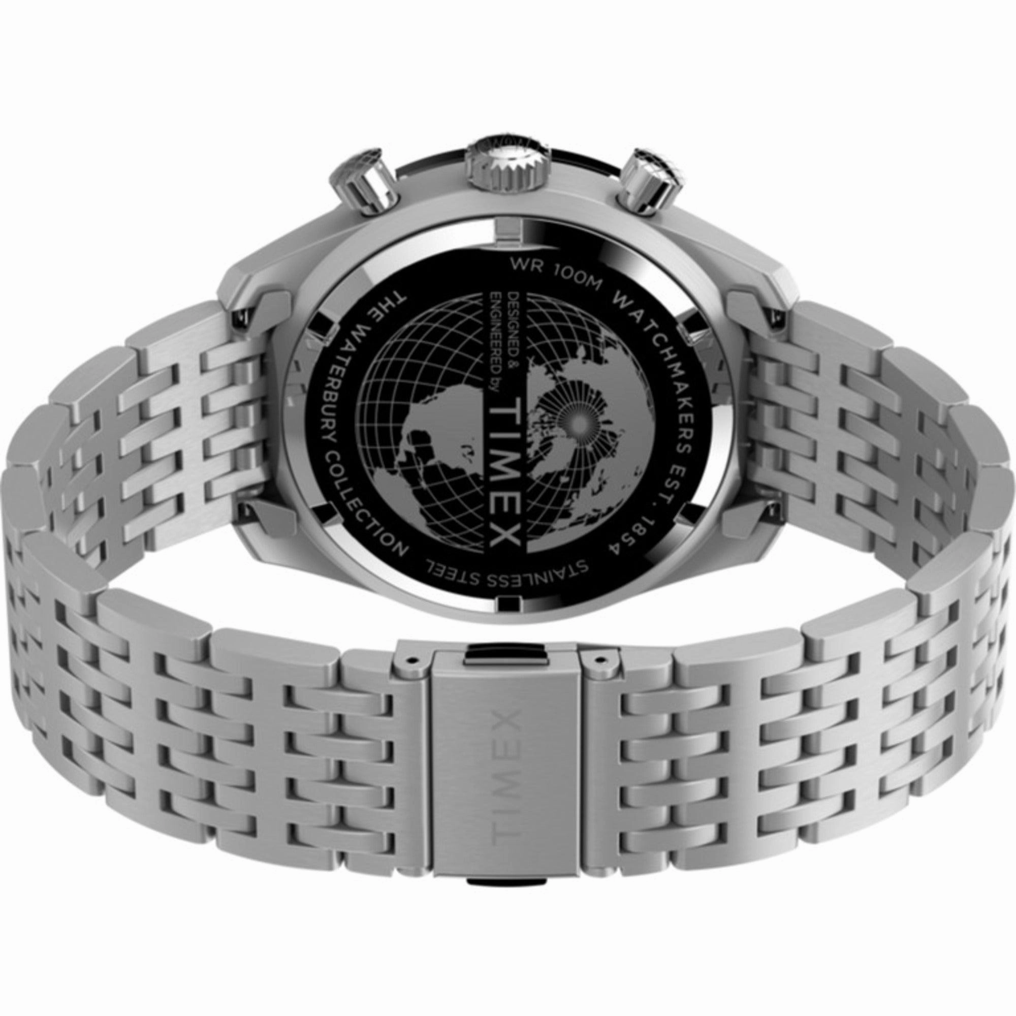 Timex Men's Watch - The Waterbury Chronograph Rotating Bezel Silver Dial | TW2V42400
