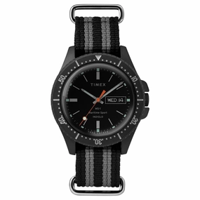 Timex Men's Watch - Todd Snyder MS-1 Maritime Sport Black/Grey Strap | TW2R83200JR