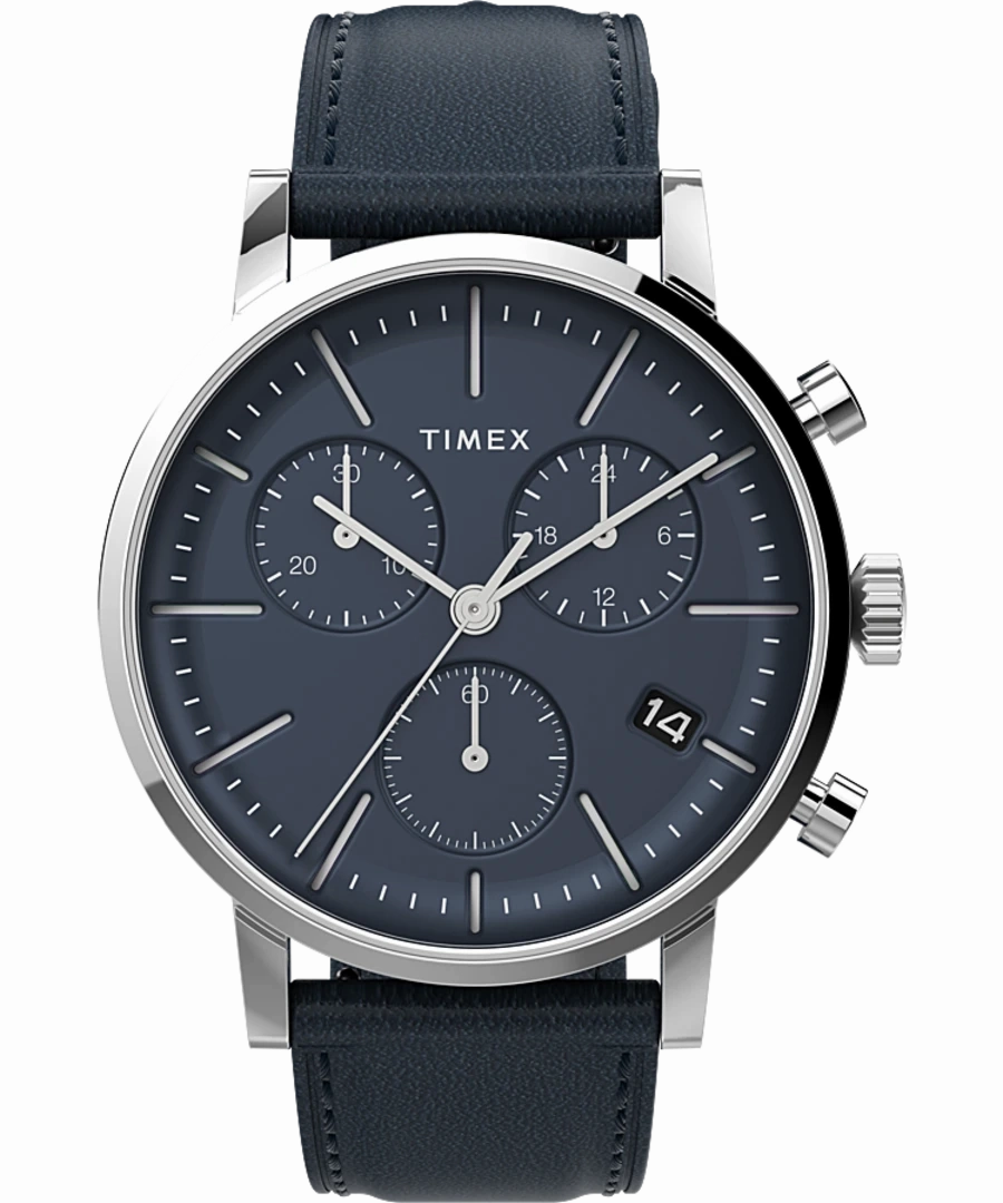 Timex Midtown Chronograph 40mm Leather Strap Watch TW2V36800
