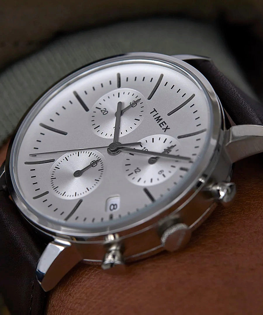 Timex Midtown Chronograph 40mm Leather Strap Watch TW2V36800