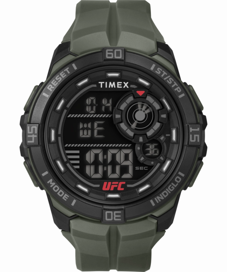 Timex UFC Rush 52mm PU Olive Green Strap Men's Watch TW5M59400