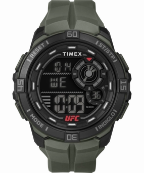 Timex UFC Rush 52mm PU Olive Green Strap Men's Watch TW5M59400