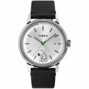 Timex Unisex Watch - Marlin X Peanuts Automatic Silver Tone Dial Strap | TW2V32600JR
