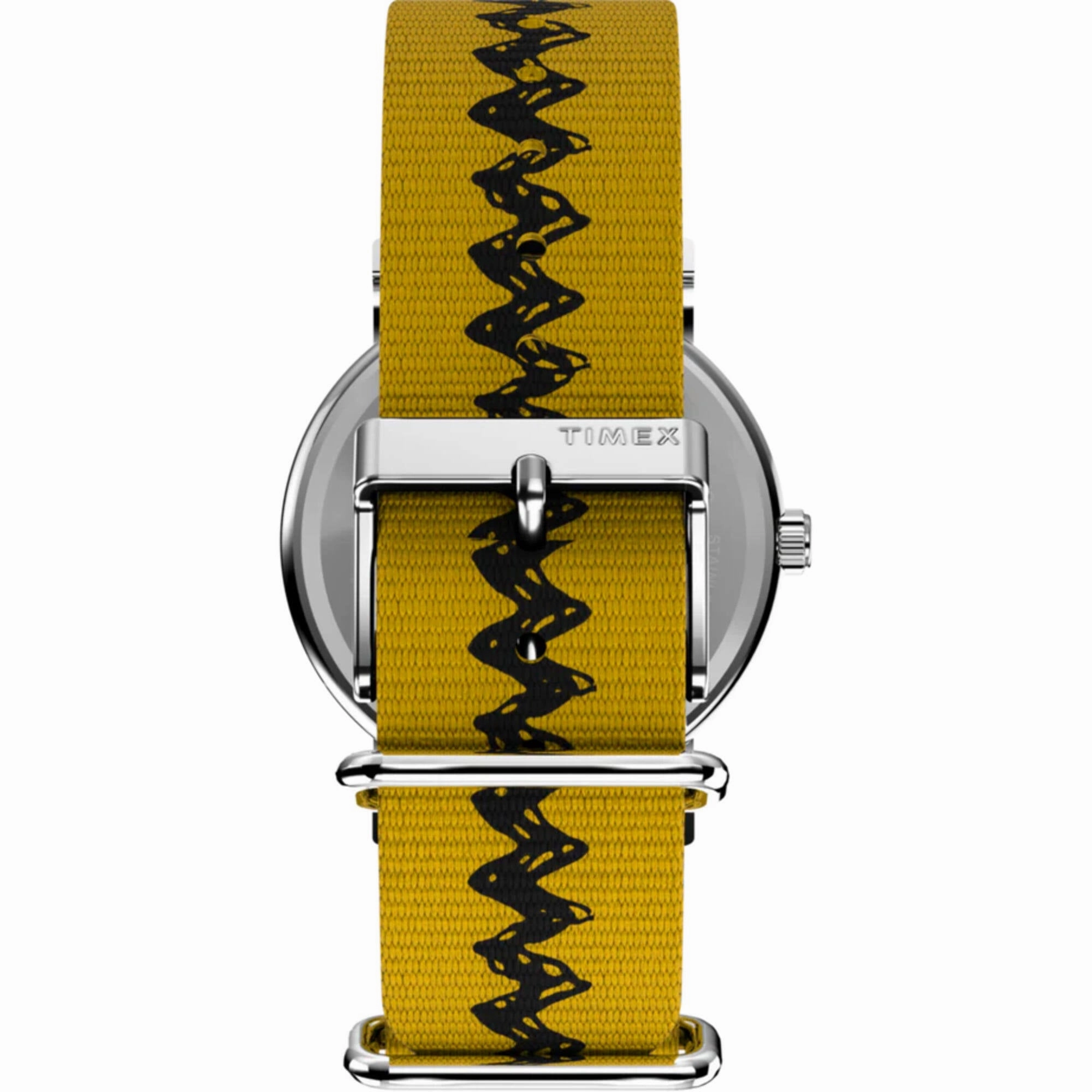 Timex Unisex Watch - Peanuts Charlie Brown Quartz Yellow and Black Strap | TW2R41100