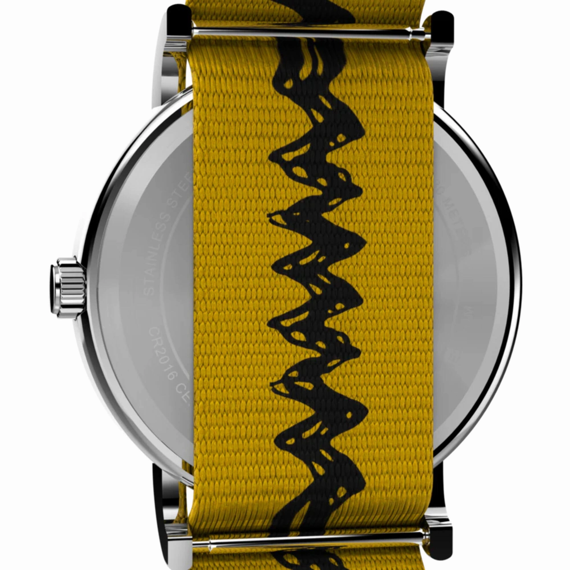Timex Unisex Watch - Peanuts Charlie Brown Quartz Yellow and Black Strap | TW2R41100