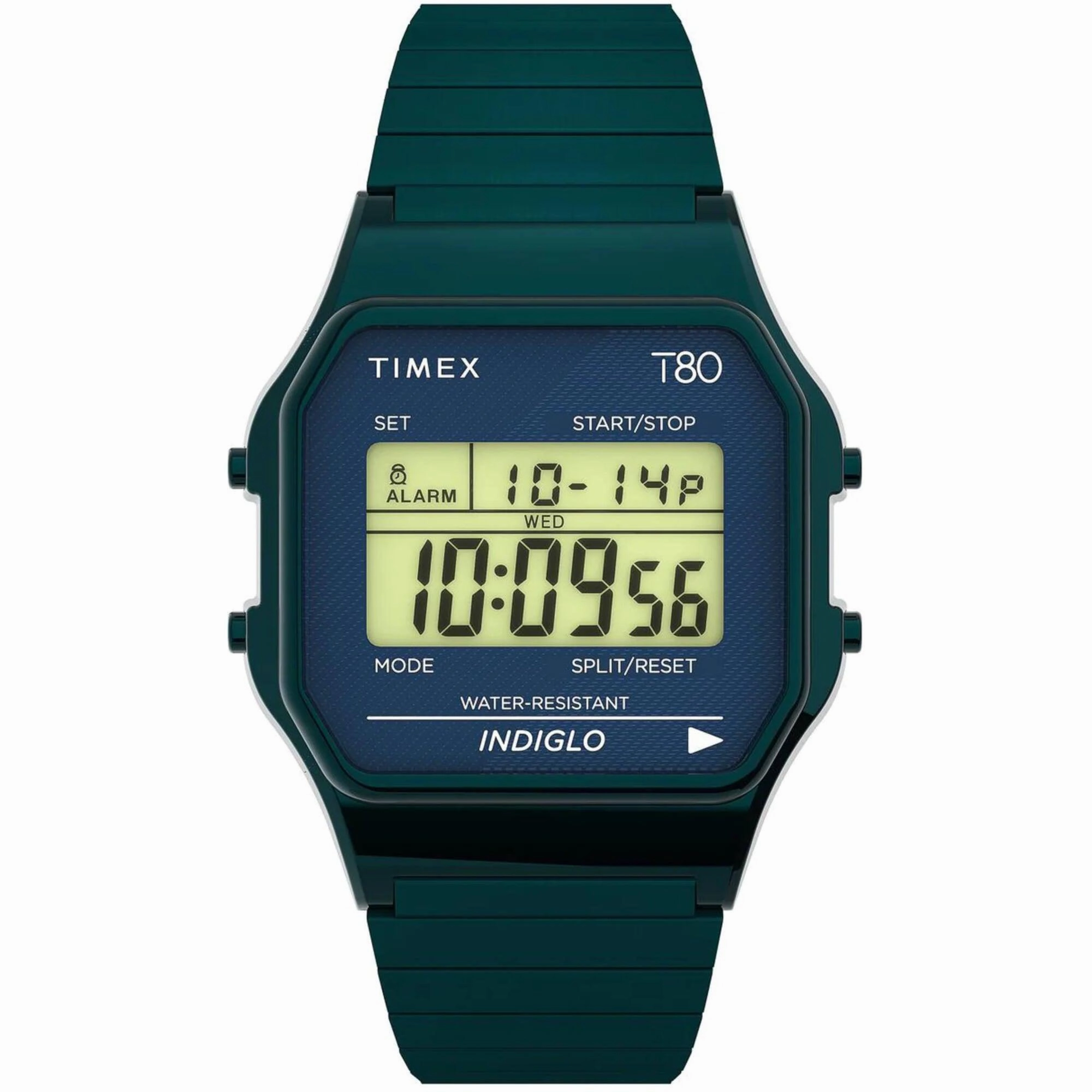 Timex Unisex Watch - T80 Blue and Grey Digital Dial Expansion Band | TW2U93800YB