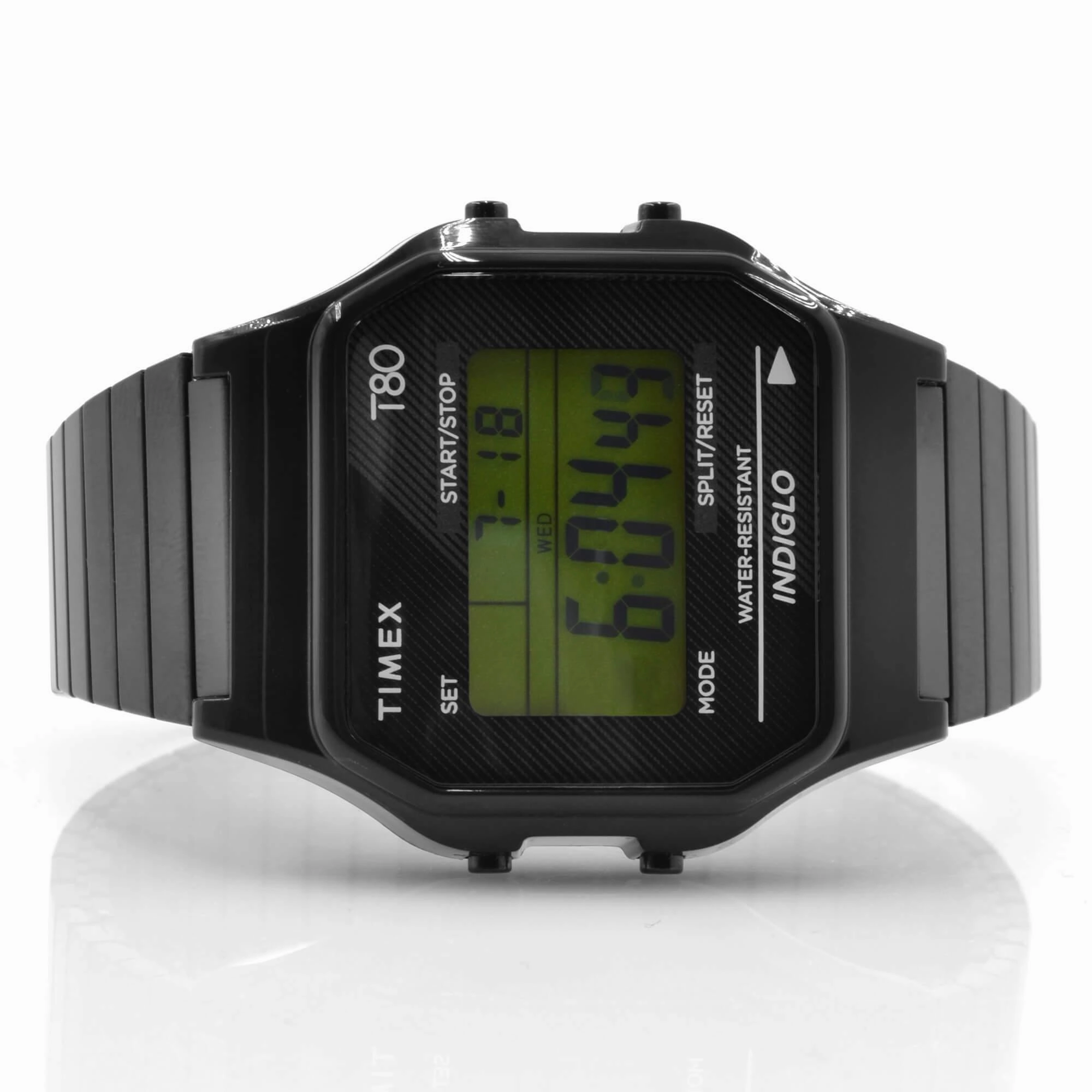 Timex Unisex Watch - T80 Grey Dial Black Stainless Steel Expansion Band | TW2R67000