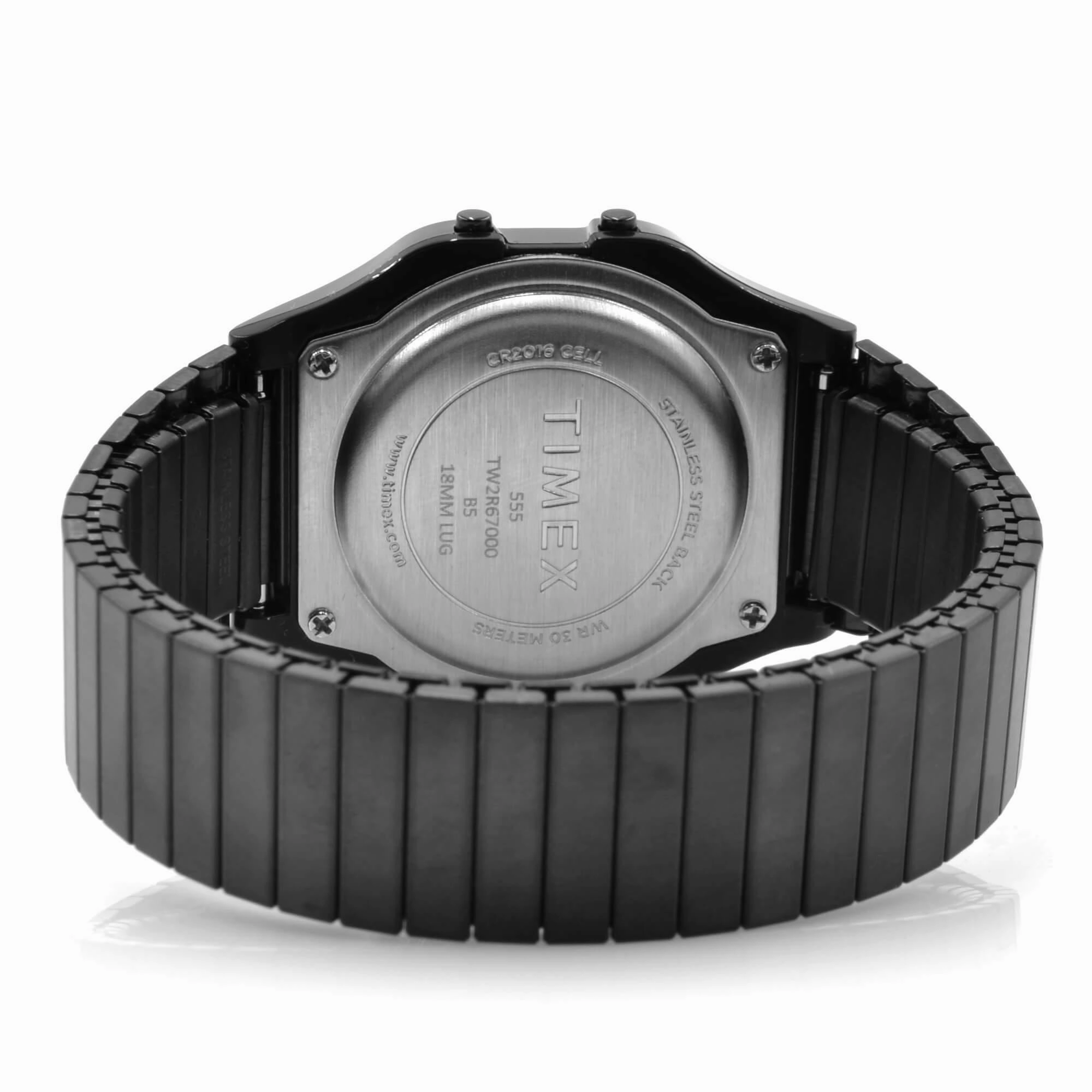 Timex Unisex Watch - T80 Grey Dial Black Stainless Steel Expansion Band | TW2R67000