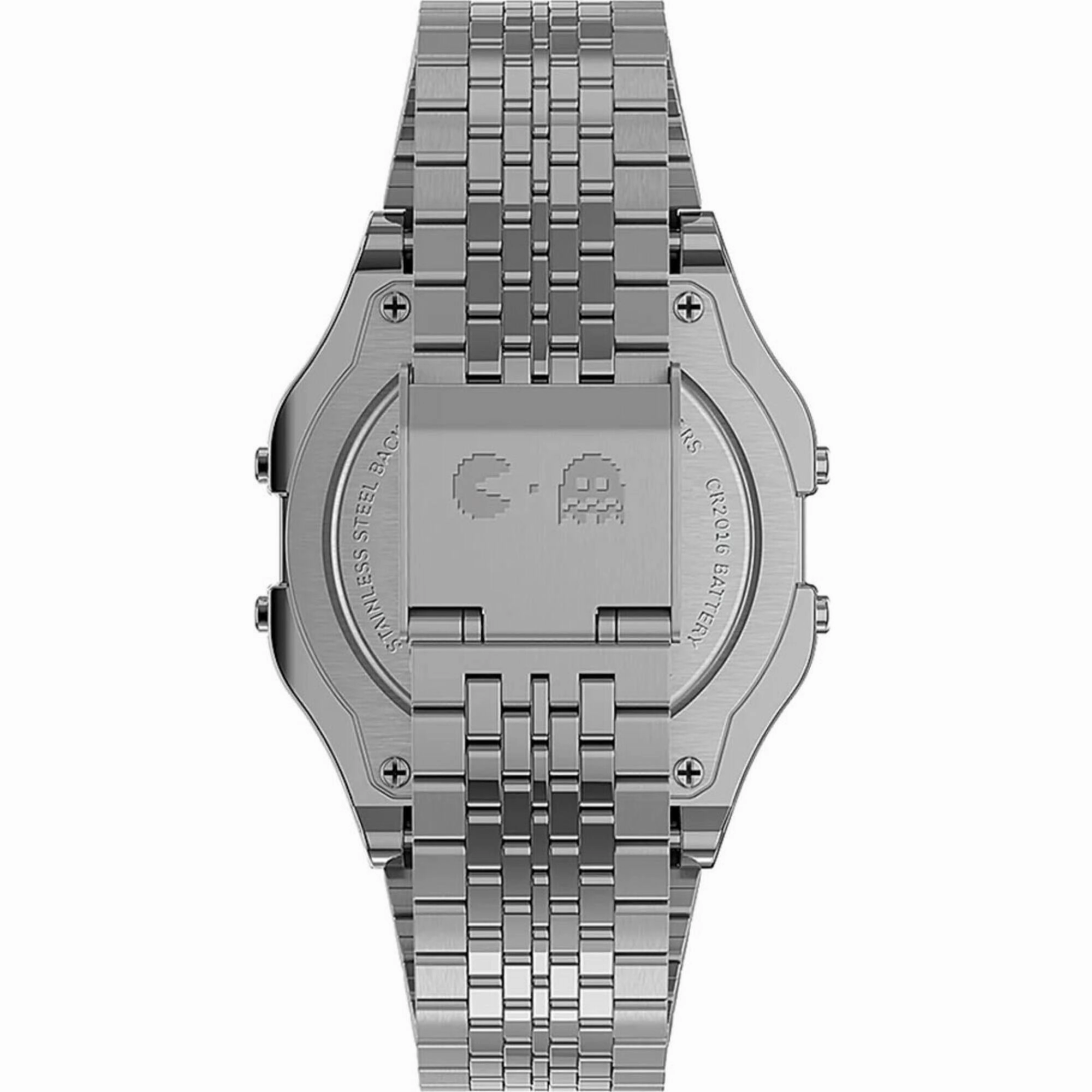 Timex Unisex Watch - T80 Pac-Man Grey Digital Dial Silver Tone Bracelet | TW2U31900YB