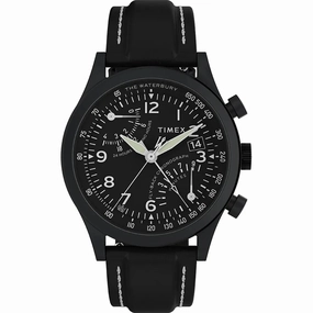 Timex Waterbury Traditional Black Leather Strap Watch TW2W48000