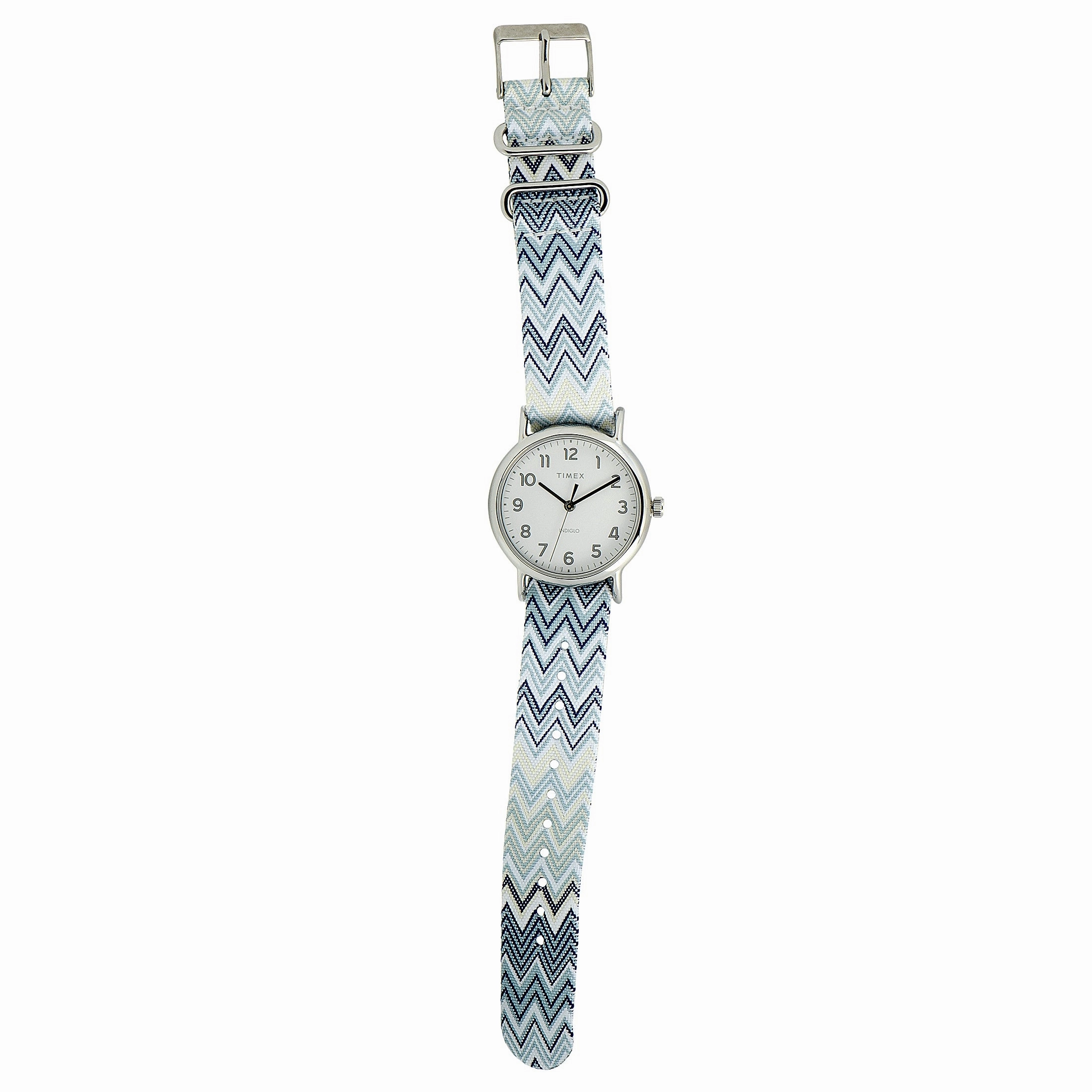 Timex Weekender Blue Chevron 38 mm Watch TW2R59200