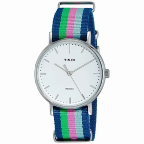 Timex Women's Quartz Watch - Fairfield White Dial Adjustable Nylon Strap | TW2P91700
