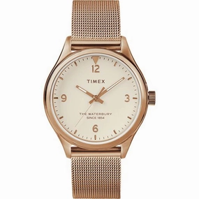 Timex Women's Quartz Watch - Waterbury Rose Gold Mesh Bracelet | TW2T36200VQ