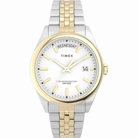 Timex Women's Watch - Legacy Date Display White Dial Steel Bracelet | TW2V68500VQ