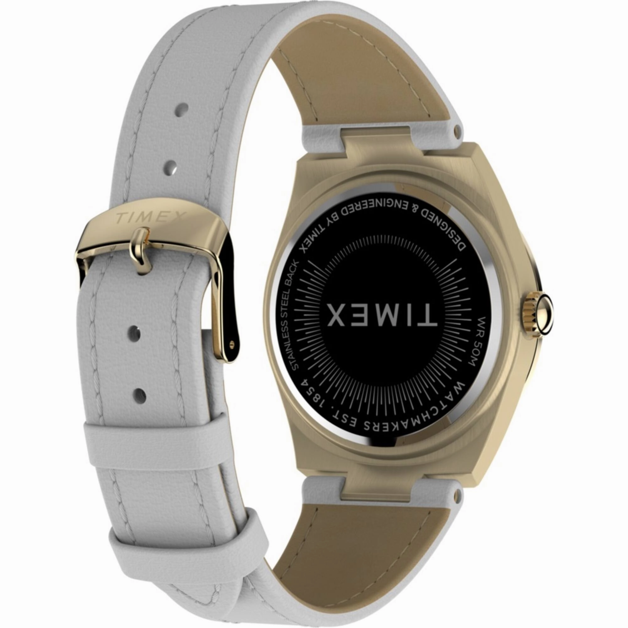Timex Women's Watch - Simone Chrono Crystal Bezel White Dial Leather Strap | TW2V80500