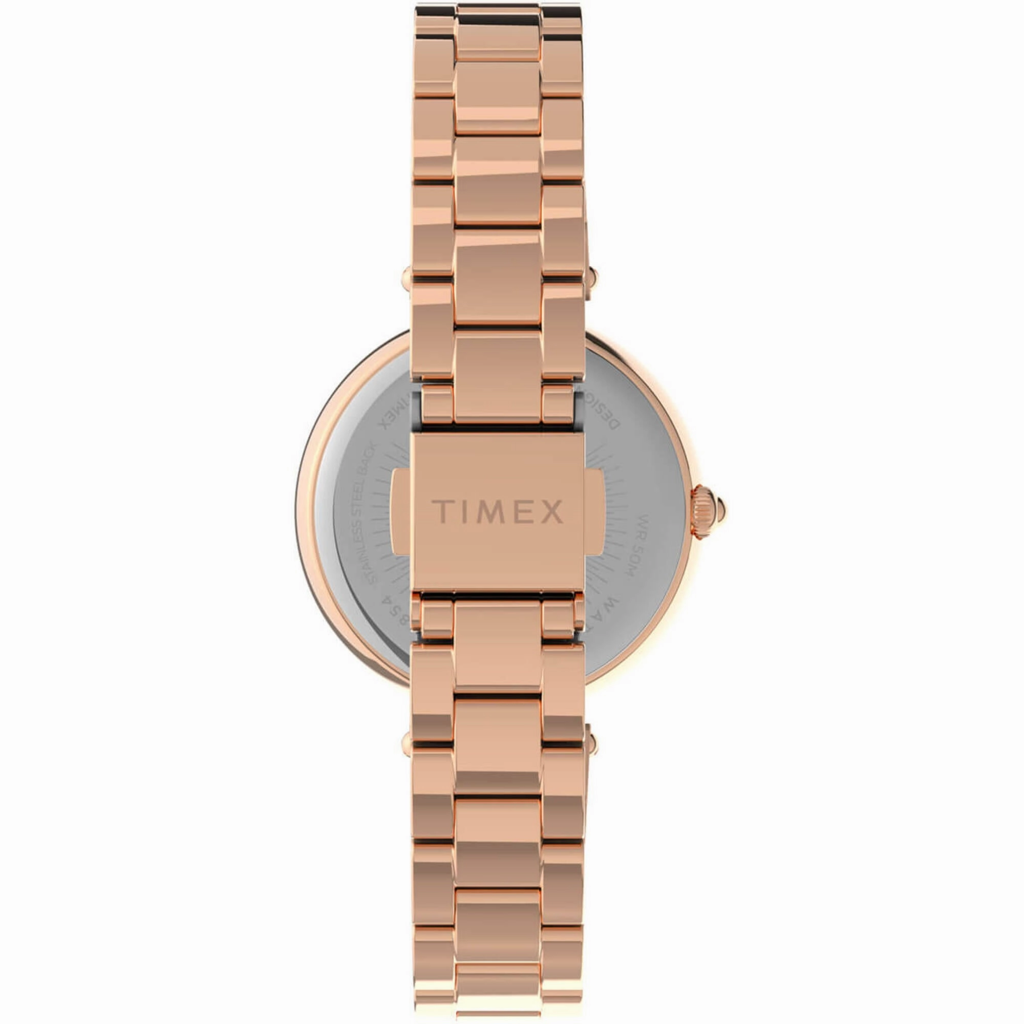 Timex Women's Watch - Trend Crystal Bezel Blue Dial Rose Gold Bracelet | TW2V24600