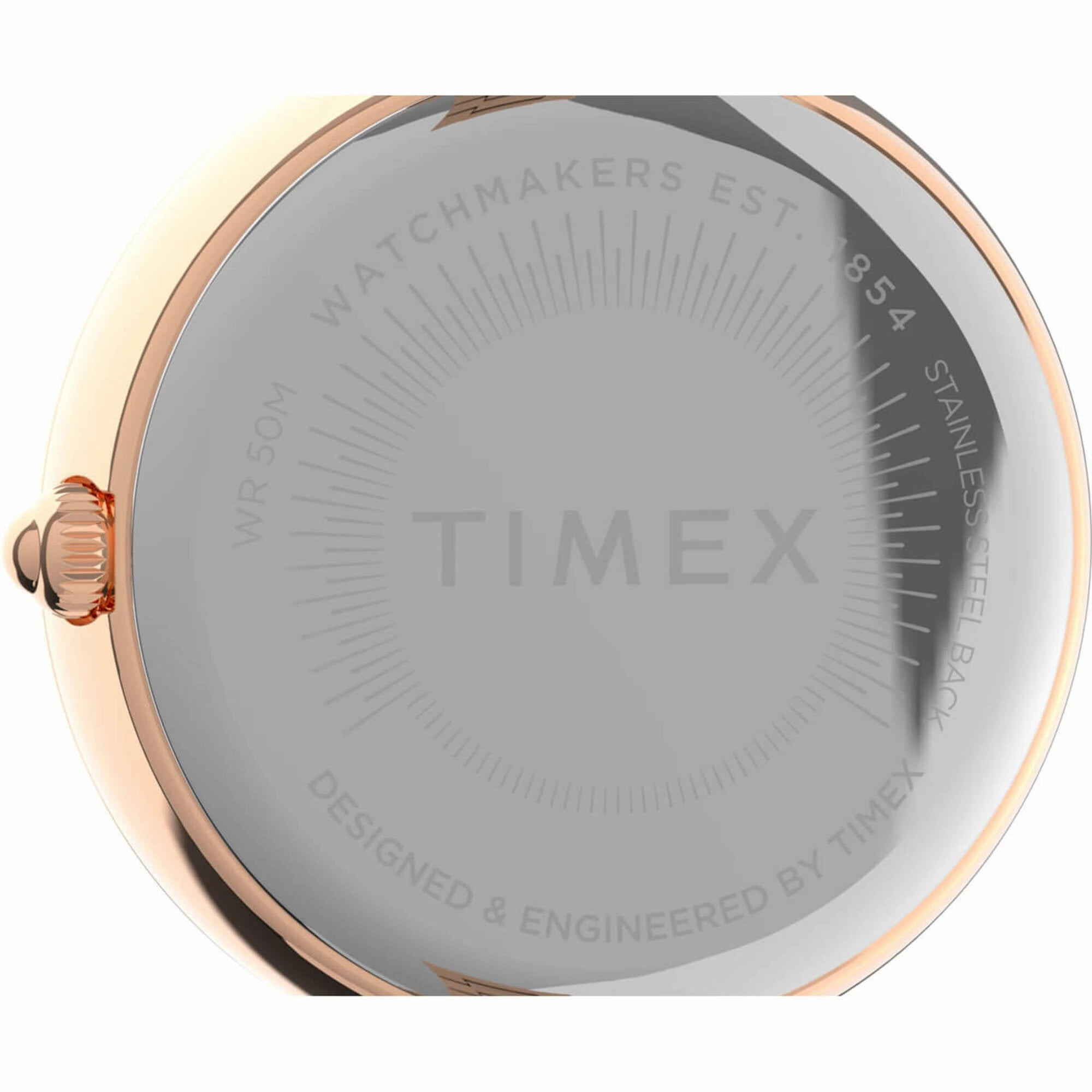Timex Women's Watch - Trend Crystal Bezel Blue Dial Rose Gold Bracelet | TW2V24600