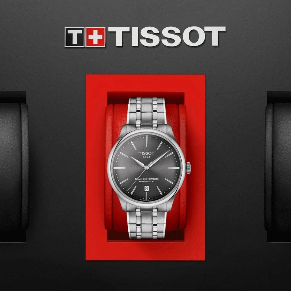 Tissot Chemin Des Tourelles Powermatic 80 Silver Stainless Steel Strap Men Watch T1398071106100