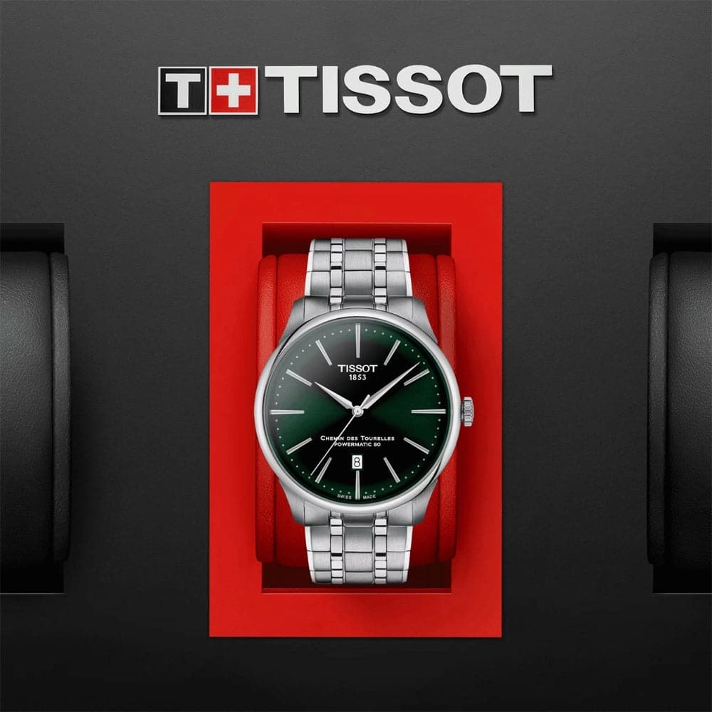 Tissot Chemin Des Tourelles Silver Stainless Steel Strap Men Watch T1394071109100
