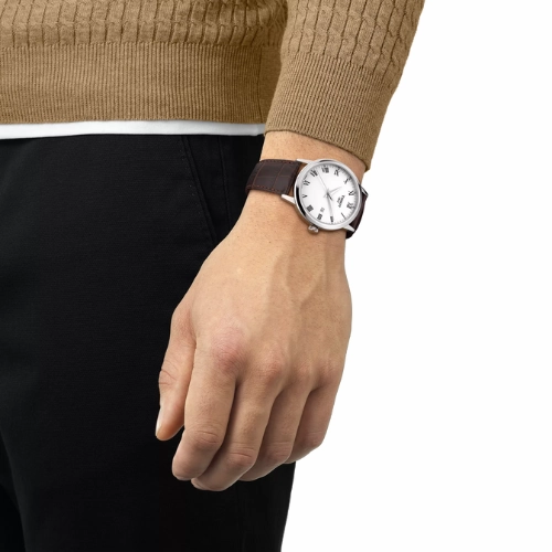 Tissot Classic Dream Watch with Leather Strap and White Dial