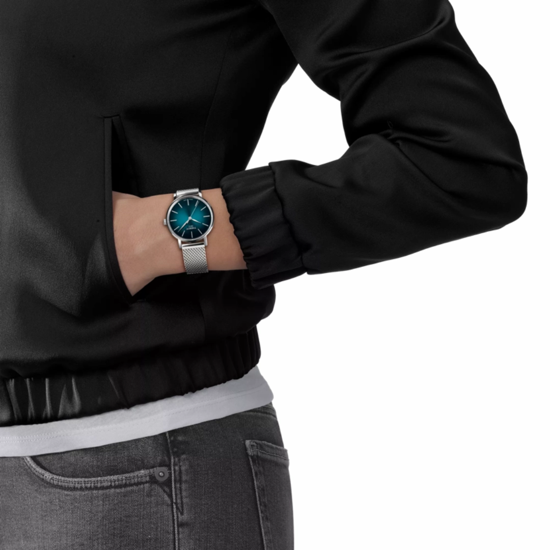 Tissot Everytime Mesh Stainless steel Watch with Turquoise Dial