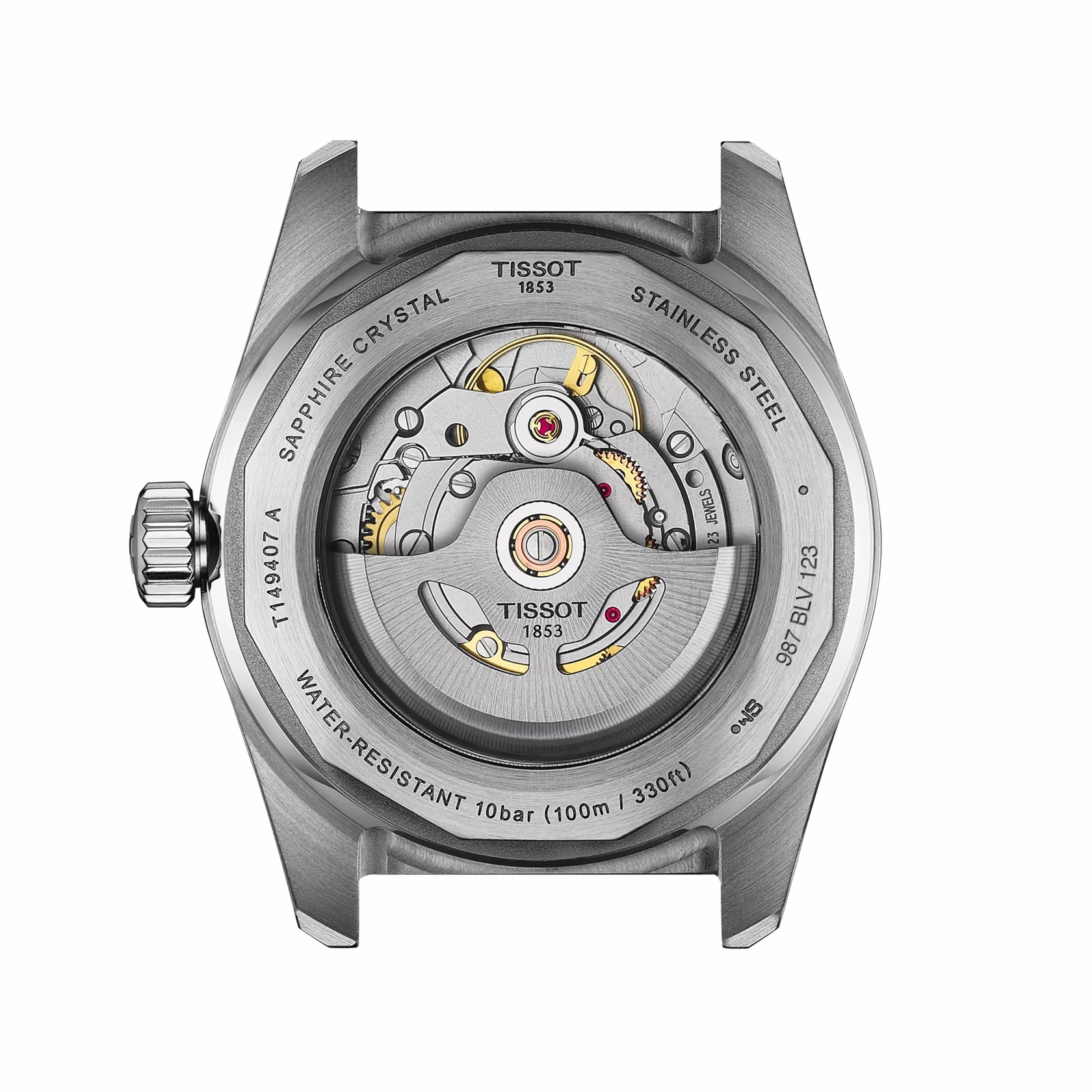 TISSOT PR516 POWERMATIC 80 38mm BLACK DIAL STEEL WATCH T1494071105100