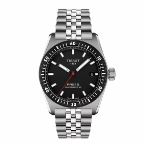 TISSOT PR516 POWERMATIC 80 38mm BLACK DIAL STEEL WATCH T1494071105100