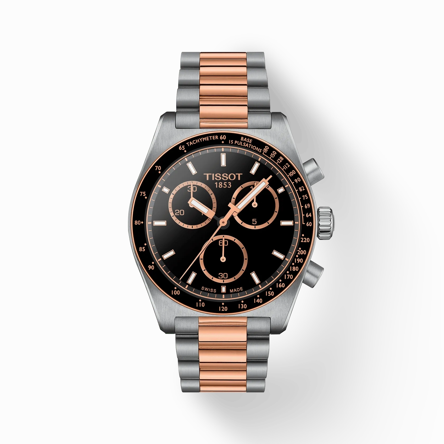 TISSOT PR516 T1494172205101 QUARTZ CHRONOGRAPH ROSE GOLD ACCENT WATCH