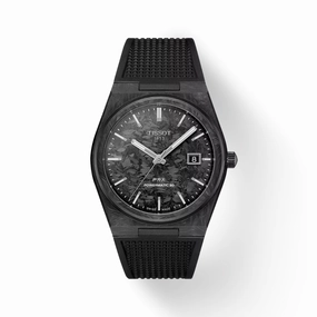 Tissot PRX 40mm Powermatic 80 Watch with Carbon Black Dial