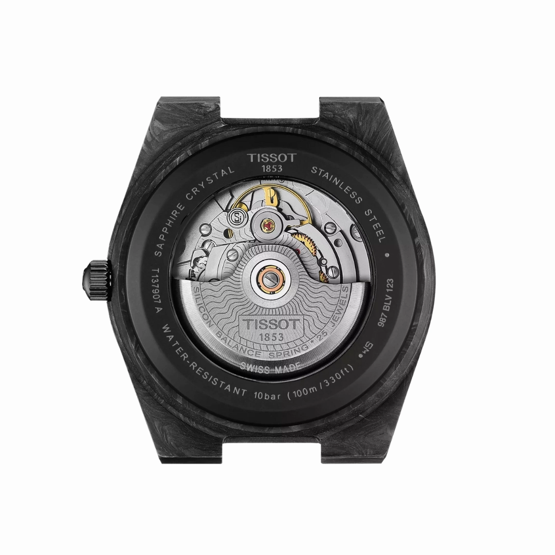 Tissot PRX 40mm Powermatic 80 Watch with Carbon Black Dial