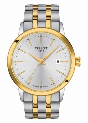 TISSOT SWISS GENTS CLASSIC DREAM BITONE STAINLESS BRACELET T129-410-22-031-00