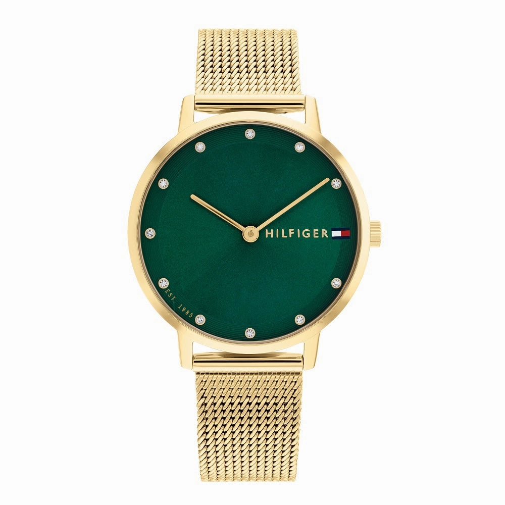 Tommy Hilfiger Gold Plated Green Dial Ladies Watch 1782668