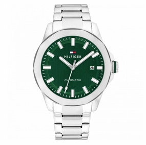 Tommy Hilfiger Green Dial Stainless Steel Automatic Mens Watch 1710694