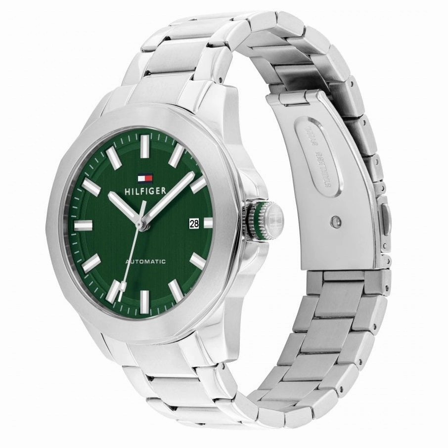 Tommy Hilfiger Green Dial Stainless Steel Automatic Mens Watch 1710694