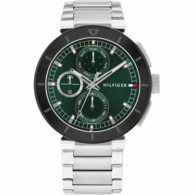 Tommy Hilfiger Green Dial Stainless Steel Mens Watch 1792117