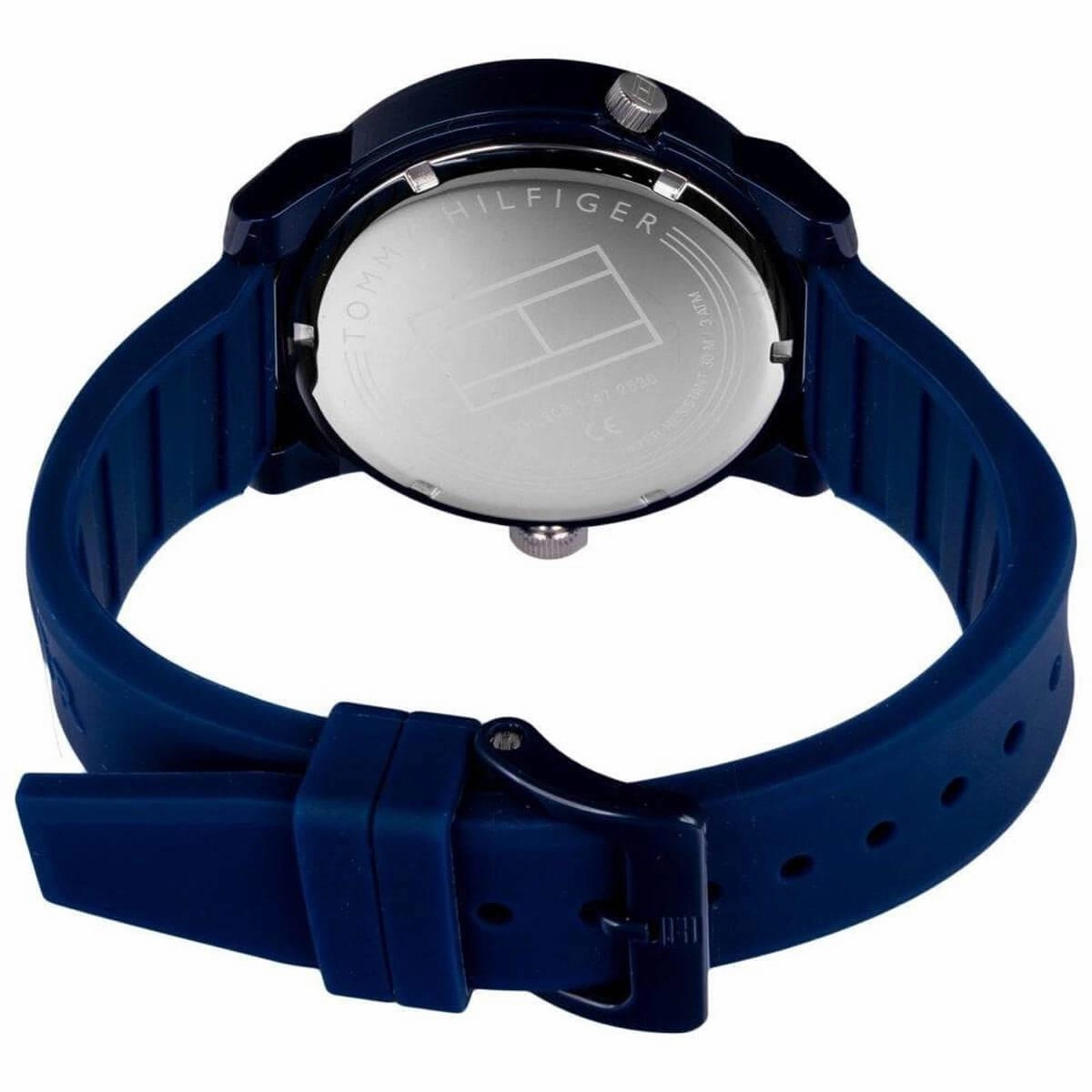 Tommy Hilfiger Men's Quartz Watch - Denim Blue Dial Silicone Strap | 1791556